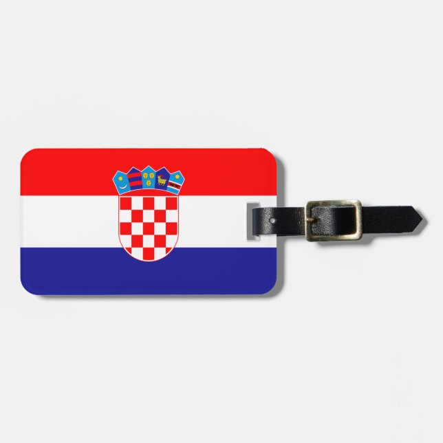 Croatian Flag Luggage Tag (Front Horizontal)