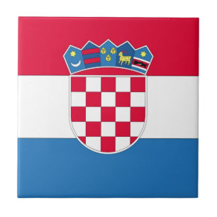Croatian Flag or Flag of Croatia Tile
