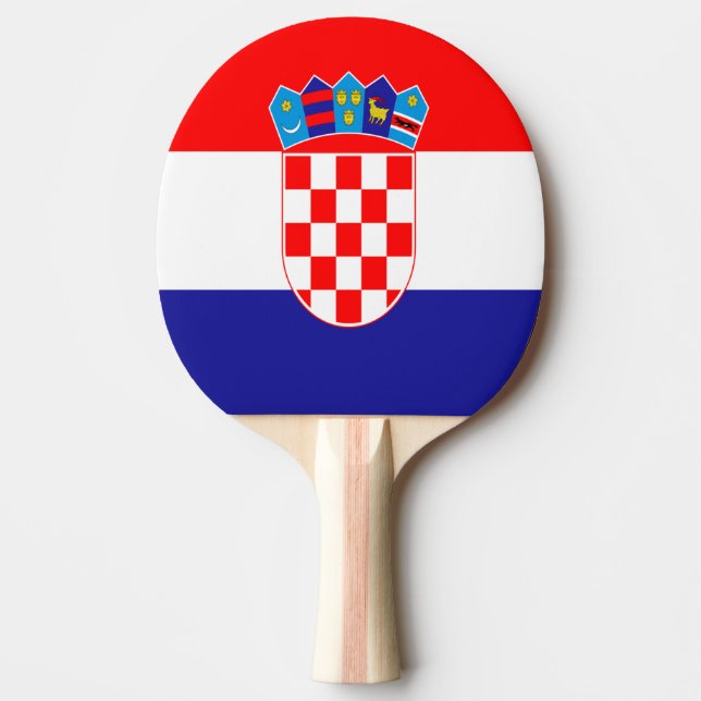 Croatian flag ping pong paddle (Front)