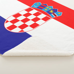 Croatian flag sherpa blanket