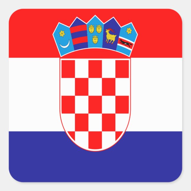Croatian flag square sticker (Front)