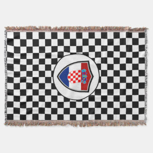 Croatian flag throw blanket