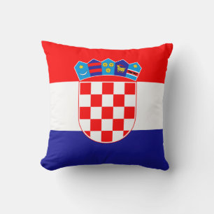 Croatian Flag Throw Pillow