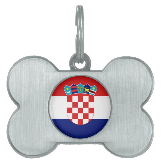 Croatian flag - Trobojnica Pet Name Tag (Front)