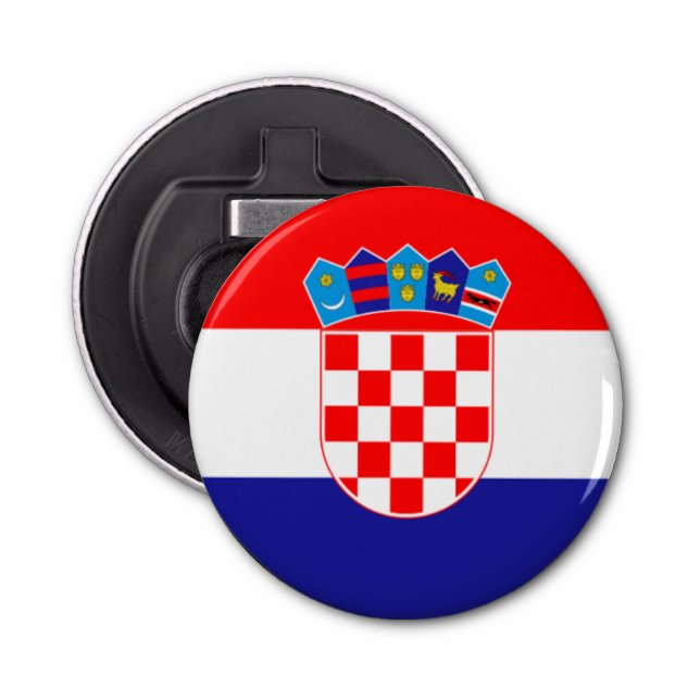 Croatian Flag With Coat of Arms Bottle Opener (Front)