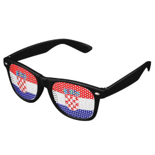 Croatian Flag With Coat of Arms Retro Sunglasses