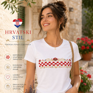 Croatian Folk Pattern Stylish Women’s T-Shirt