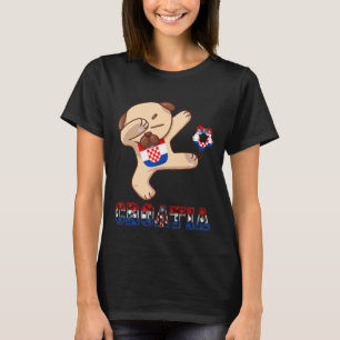 Croatian Football Dabbing Dog Hrvatska Croatian Ro T-Shirt