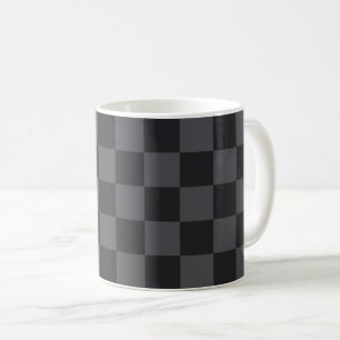 Croatian Geometric Black Grey Chequered Pattern Coffee Mug
