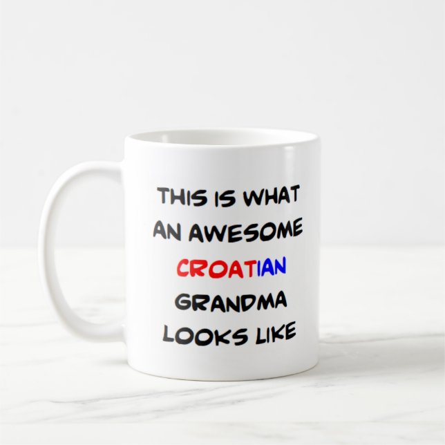 croatian grandma, awesome coffee mug (Left)