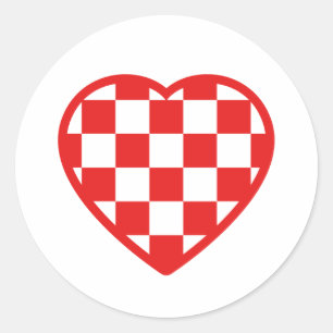 Croatian Heart Classic Round Sticker