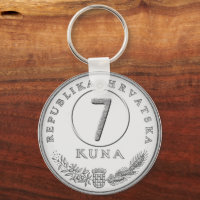 Croatian Kuna Coin Keychain–Customizable Backside