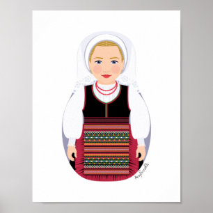 Croatian Lika Blonde Matryoshka Poster