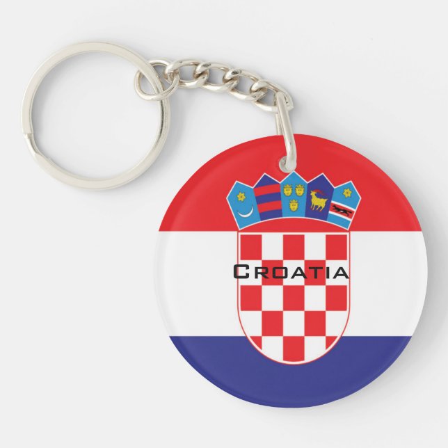 Croatian national Flag Patriotic Gifts Keychain (Front)