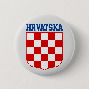 Croatian pattern coat of arms 2 inch round button