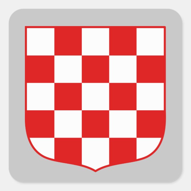 Croatian pattern coat of arms square sticker (Front)
