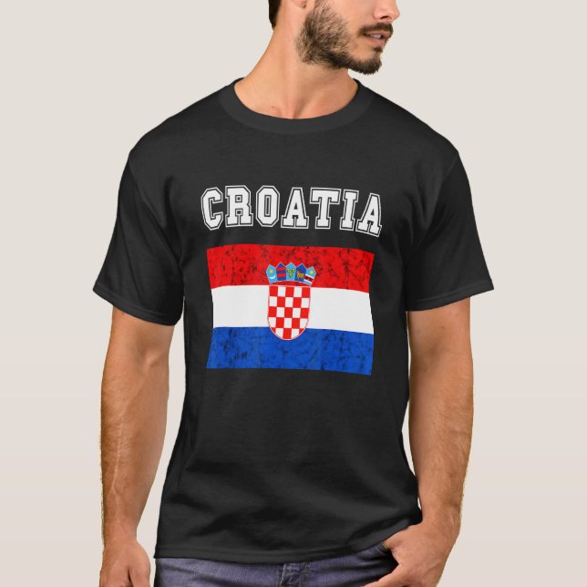 Croatian Pride Croatian Flag Croatia Croatian Root T-Shirt (Front)