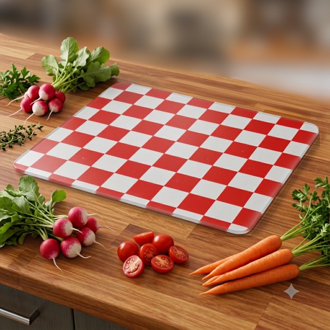 Croatian Red White Checkers Cutting Board (Creator Uploaded)