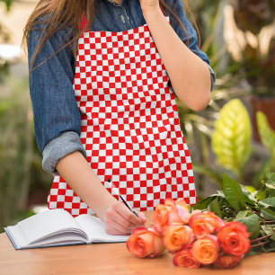 Croatian Red White Chequerboard Pattern Apron