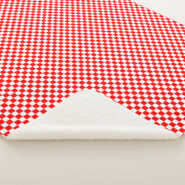 Croatian Red White Chequered Pattern Sherpa Blanket