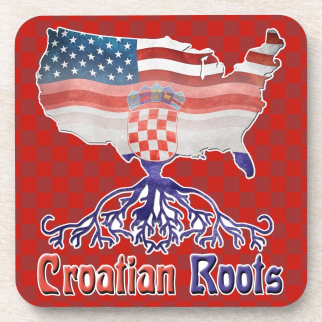 Croatian Roots Amerian Croat Coaster Set (Front)