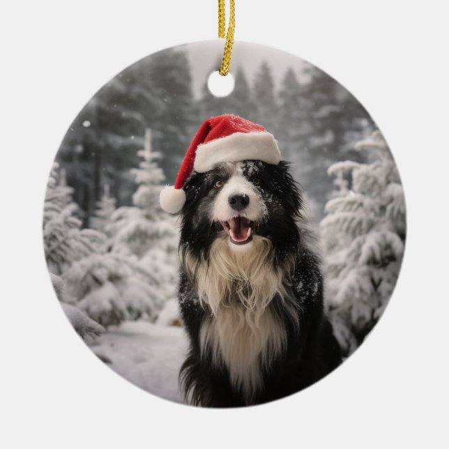 Croatian Sheepdog Christmas Keepsake Ceramic Ornament (Front)