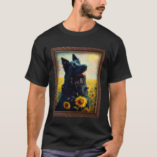 Croatian Sheepdog Painting Sunflower Flower Mom Wo T-Shirt