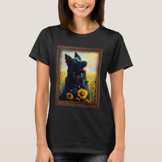 Croatian Sheepdog Painting Sunflower Flower Mom Wo T-Shirt