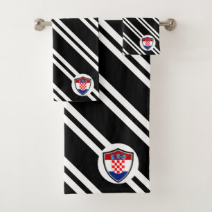 Croatian shield flag bath towel set
