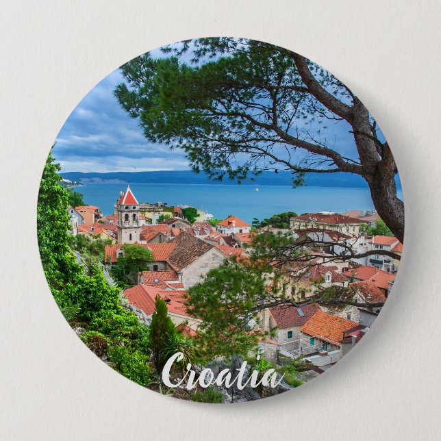Croatian town Omis 4 Inch Round Button (Front)
