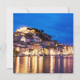 Croatian town Sibenik at night