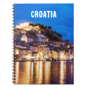 Croatian town Sibenik at night Notebook
