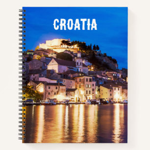 Croatian town Sibenik at night Notebook