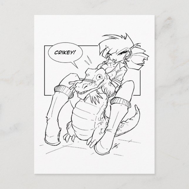 Croc Hugger Postcard (Front)