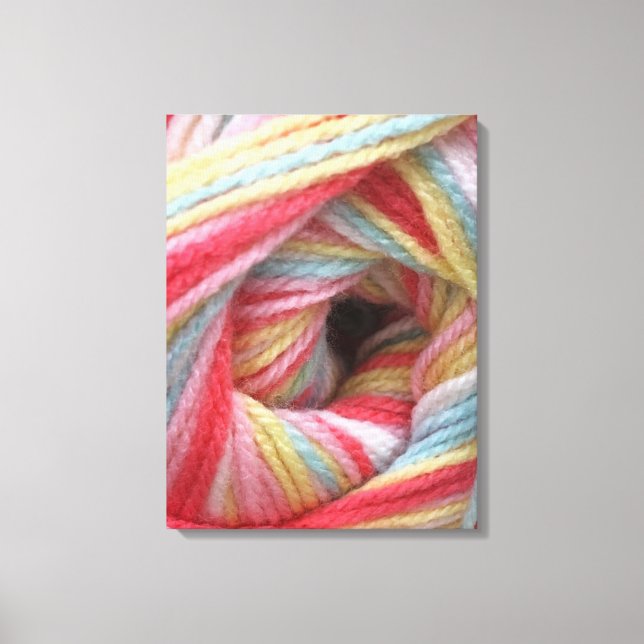Crochet All Day Yarn Canvas Print (Front)