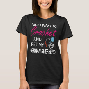 Crochet And German Shepherd Dog Lover Mom Funny Id T-Shirt