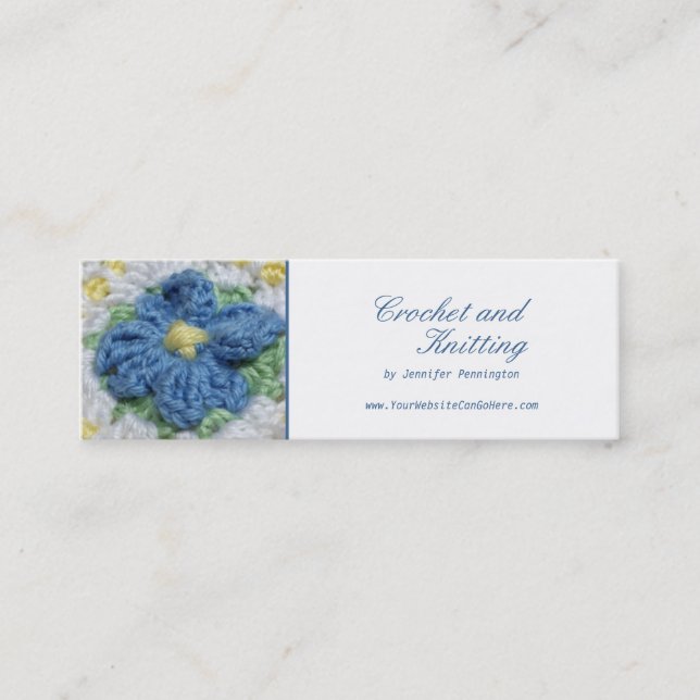 Crochet and Knitting customizable business card (Front)