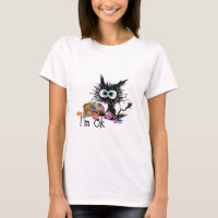 Crochet And Knitting Im Ok  Funny Cat Crochet Knit