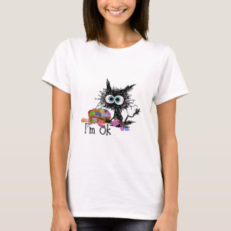 Crochet And Knitting Im Ok  Funny Cat Crochet Knit T-Shirt