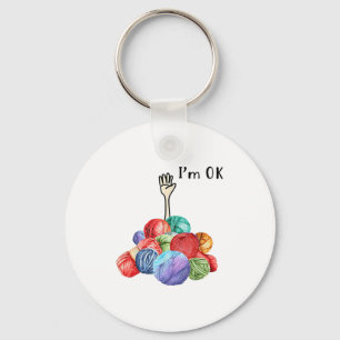 Crochet And Knitting Im Ok Keychain