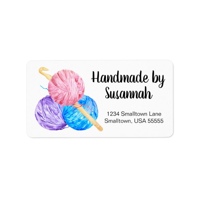 Crochet and Yarn Craft Business Label (Front)