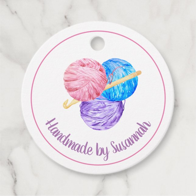 Crochet and Yarn Handmade Craft Tag (Front)