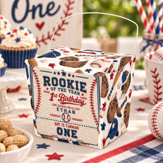 Crochet Baseball Ticket 1st Birthday baby boy Favor Box