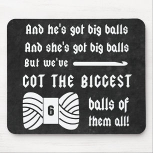 Crochet • Big Balls of Yarn Crafts Dark Mouse Pad