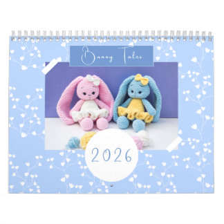 Crochet Bunny Calendar 2026 – Handmade Family Art
