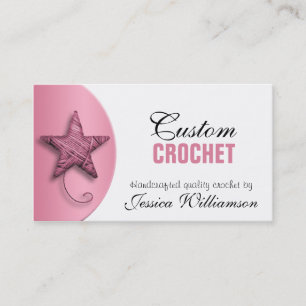 Crochet - Cartes de visite en fer rose étoilé