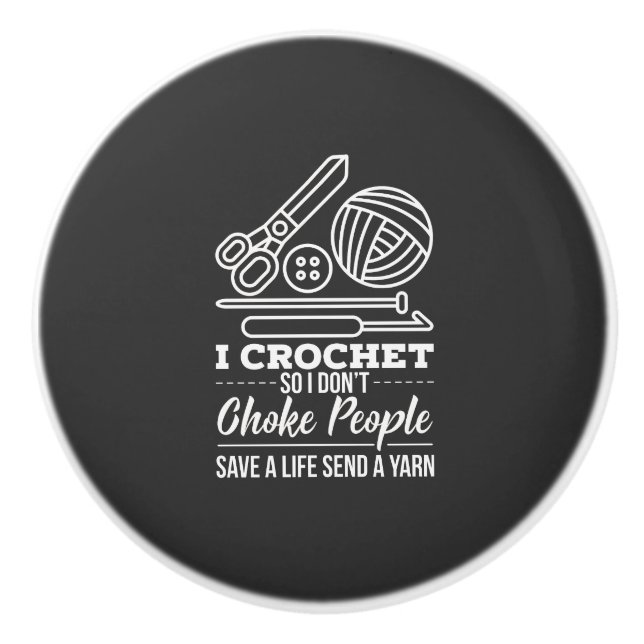 Crochet Ceramic Knob (Front)