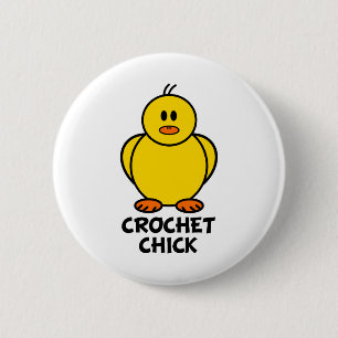 Crochet Chick 2 Inch Round Button