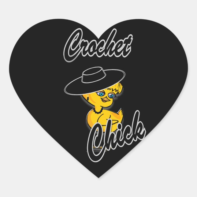 Crochet Chick #4 Heart Sticker (Front)
