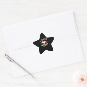 Crochet Coffee And Crocheting Lovers Knitters Star Sticker